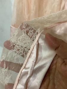 Elegant Lace Robe with Floral Slip