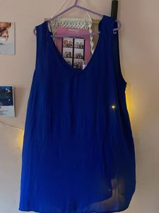 V-Neck Sleeveless Royal Blue Top