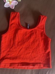 Orange Graphic Tank Top