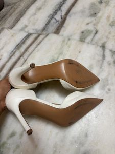 Mango White Heels
