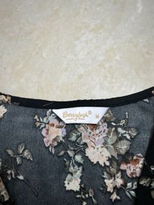 Floral Print Ruched Crop Top