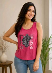 2 tops combo - Stylish Magenta and slevless top