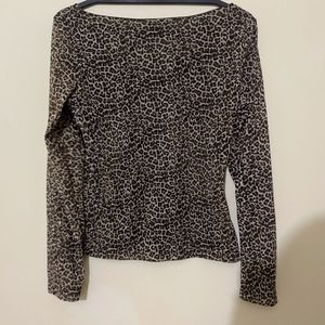 Sparkle Leopard Print Mesh Top