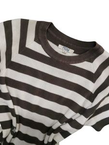 Brown Striped Knit Top