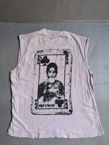 Sleeveless Mock Neck Graphic T-Shirt