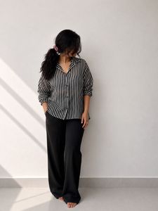 Chic Striped Button-Down Shirt