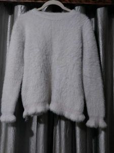 Fluffy White Sweater