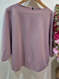 Mauve Knit Top - Casual Style