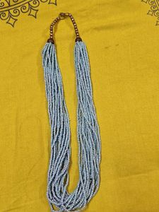 Chunky Beaded Necklace Blue