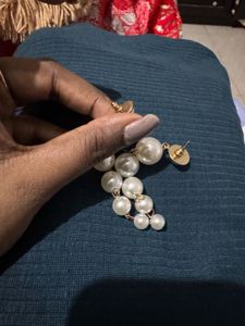 Elegant Pearl Drop Statement Earrings