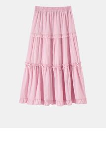 Pink Tiered Midi Dress