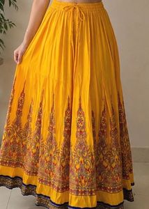 Vibrant Yellow Ethnic Skirt