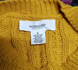Mustard Cable Knit Pullover
