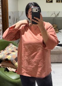 Embroidered Peach tunic