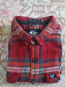 Men's Red Plaid Superdry Shirt