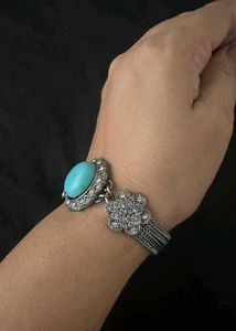 Turquoise Stone Silver Bracelet