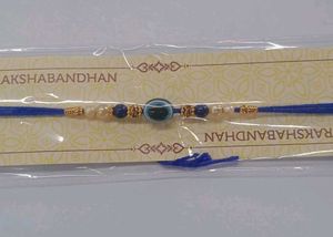 Blue Rakhi with Evil Eye Charm