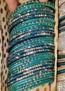 Beautiful Teal Bangle Set (35 peice)