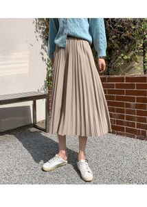 Flowy Pleated Vintage Midi Skirt