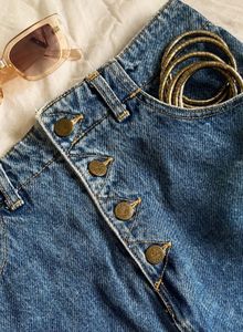 Denim A-Line Mini Skirt
