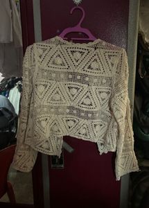 Crochet Knit Kimono Cardigan