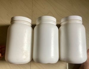 Set of 3 White Plastic Jars