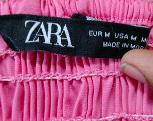 ZARA Pink Smocked Off-Shoulder Top