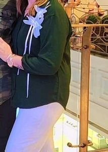 Stylish Dark Green Long Sleeve Top
