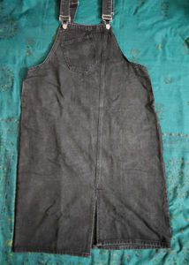 Black Denim Pinafore Dress/dungree dress