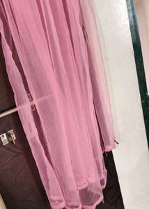 Elegant Pink Tulle Dupatta
