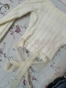 Cream Fuzzy Shoujo top
