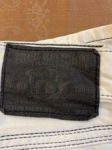 True Religion Jeans - White with Black Stitching