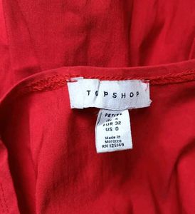 Vibrant red Peplum Top best offer sale