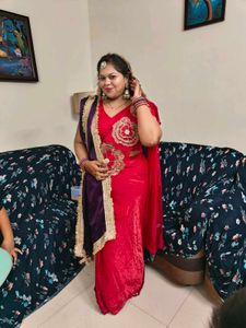 Rani frendy ready to wear saree with stiched blous