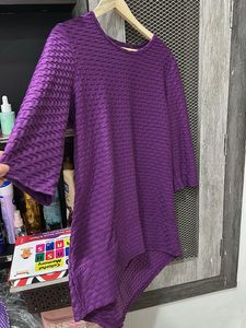 Imported Textured Purple Tunic