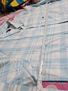 Men's Blue &amp; White Plaid Shirt