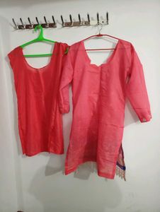Beautiful Pink Kurta lining with salwar