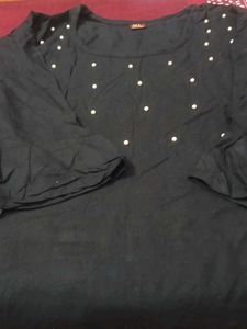 Stylish Black Pearl Embellished Top