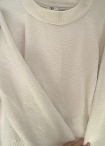 Zara White Oversized Sweater