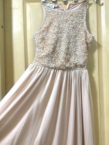 Blush Peach Sequin Maxi Dress