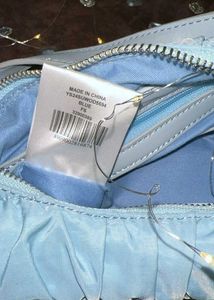 Light Blue Ruched Shoulder Bag