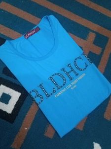 Blue Graphic Long Sleeve T-Shirt