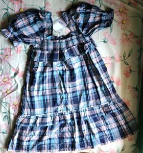 Chic Plaid Puff Sleeve Dress