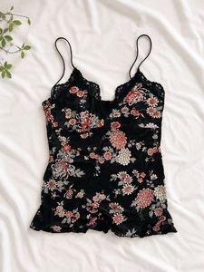 Floral Lace Trim Cami Slip