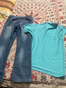 Women's Jeans and Polo t Shirt Set