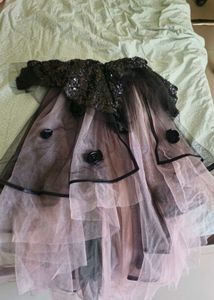 Black &amp; Pink Sequin Gown