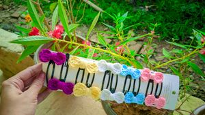 Crochet Bow Hair Pins (set of 4)
