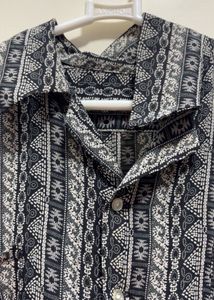 Retro Geo Print Short Sleeve Shirt