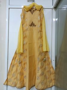 Elegant Yellow Anarkali Suit