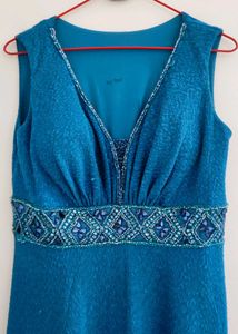 Elegant Teal colour Embellished Gown